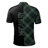 MacAulay Hunting Ancient Tartan Polo Shirt Half of Me - Cross Style